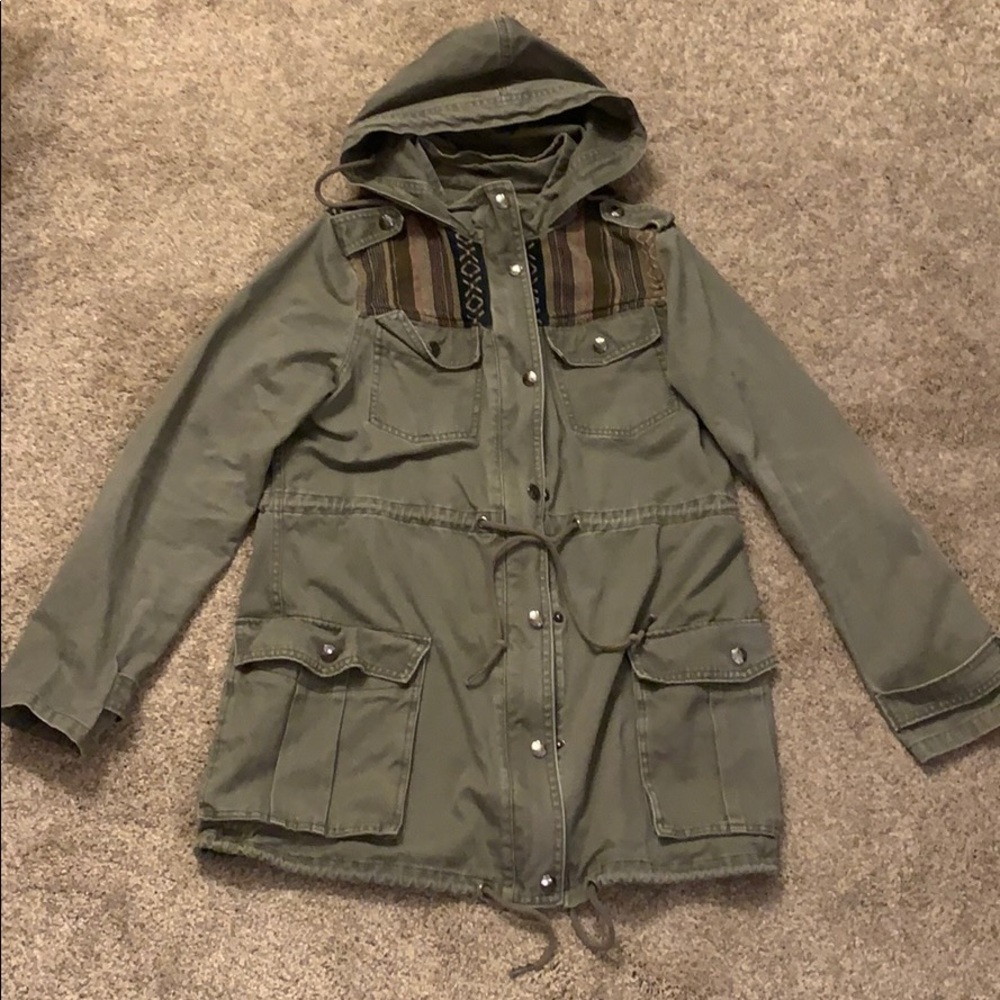 Army green jacket with detailing